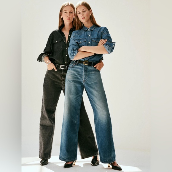 NWT Alex Mill Alex Wide Leg Jean in Sea Salt 25 - Picture 6 of 14